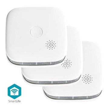 SET 3x Smoke detector SmartLife 3V/1xCR123A Wi-Fi Tuya