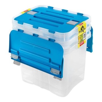SET 3x Storage box DRAGON 24 l blue/clear