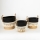 SET 3x Straw basket beige/black/white 25x17x23/28x22x25/35x28x30 cm