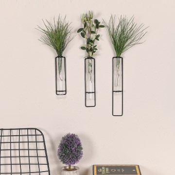 SET 3x Wall decoration for flowers 20/25/30 cm black