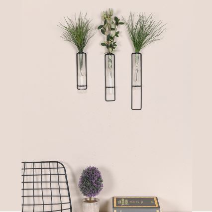 SET 3x Wall decoration for flowers 20/25/30 cm black