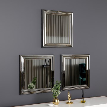 SET 3x Wall mirror OTTO 40x40 cm silver