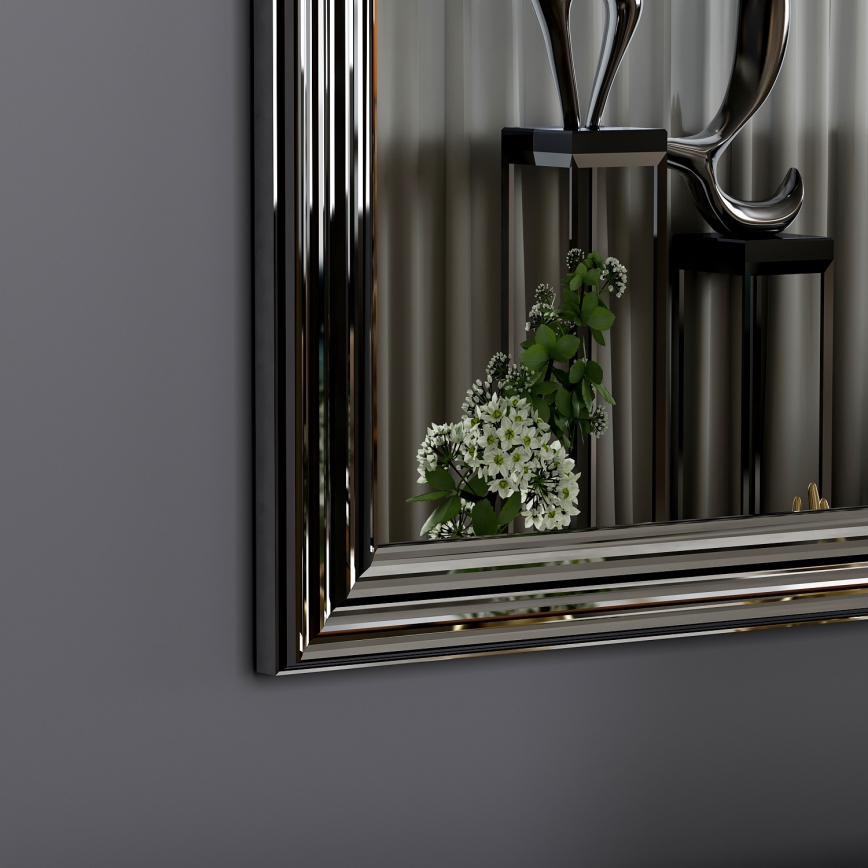 SET 3x Wall mirror OTTO 40x40 cm silver