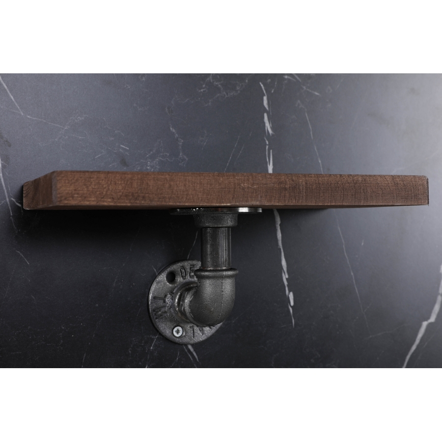 SET 3x Wall shelf BORURAF spruce/black