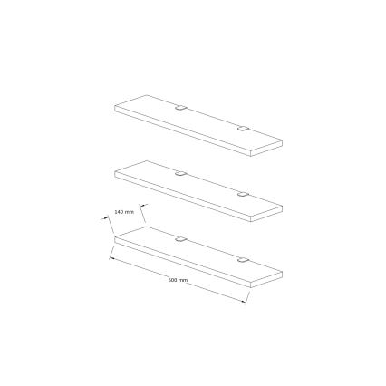 SET 3x Wall shelf BOSS anthracite
