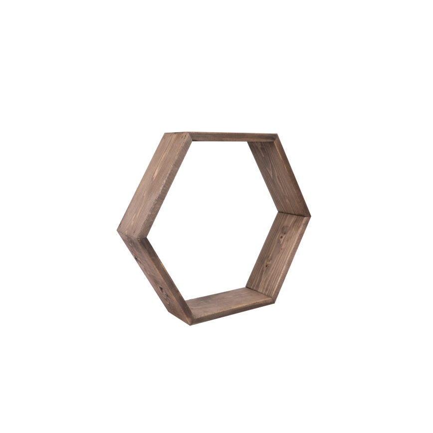 SET 3x Wall shelf spruce brown