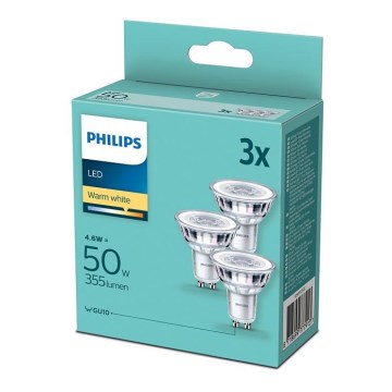 SET 3xLED Bulb Philips GU10/4,6W/230V 2700K