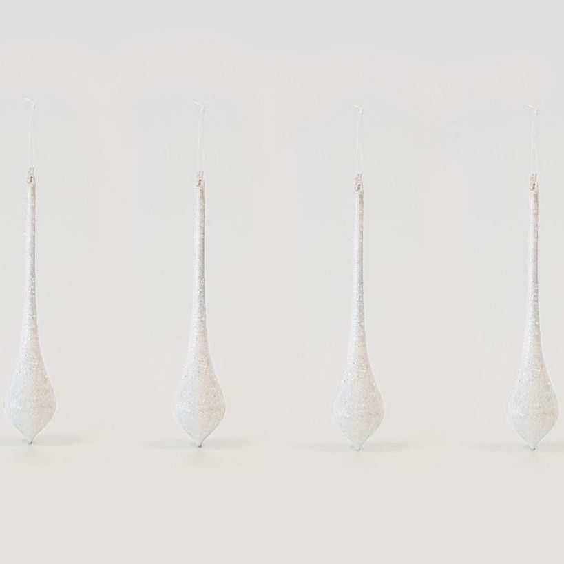 SET 4x Christmas tree ornament 30 cm white