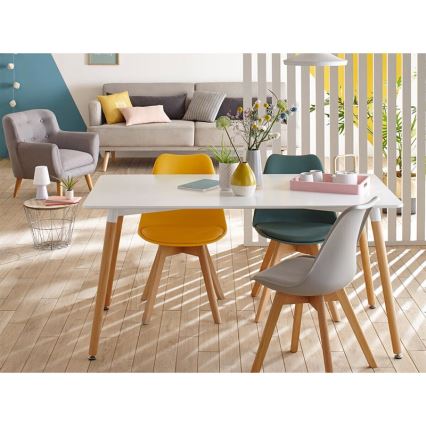 SET 4x Dining chair BAYA beech/light grey