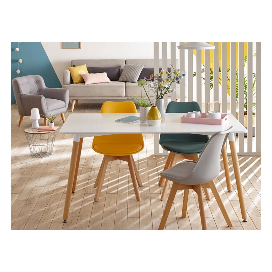 SET 4x Dining chair BAYA beech/light grey