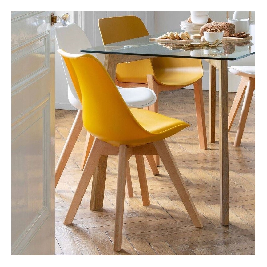 SET 4x Dining chair BAYA beech/white
