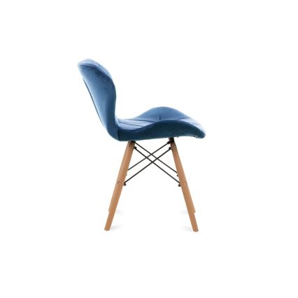 SET 4x Dining chair TRIGO 74x48 cm dark blue/beech