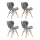 SET 4x Dining chair TRIGO 74x48 cm light grey/beech