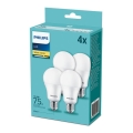 SET 4x LED Bulb Philips A60 E27/10,5W/230V 2700K