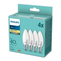 SET 4x LED Bulb Philips B35 E14/5W/230V 2700K