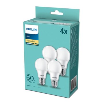 SET 4x LED Bulb Philips E27/8W/230V 2700K