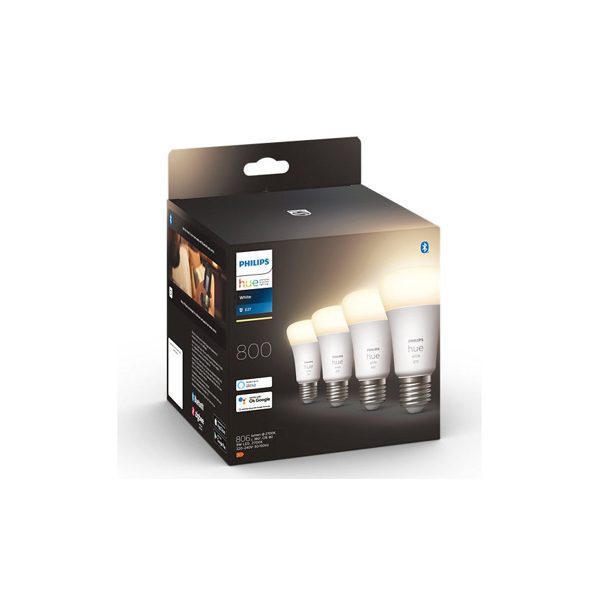 SET 4x LED Dimmable bulb Philips Hue WHITE A60 E27/9W/230V 2700K