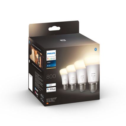SET 4x LED Dimmable bulb Philips Hue WHITE A60 E27/9W/230V 2700K