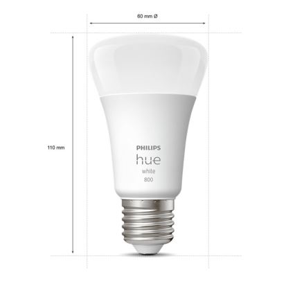 SET 4x LED Dimmable bulb Philips Hue WHITE A60 E27/9W/230V 2700K