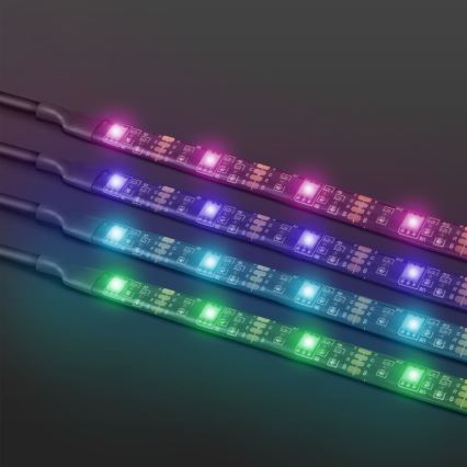 SET 4x LED RGB Dimmable strip 2x37cm 2x70cm LED/2,66/5,04W/5V IP65 + remote control