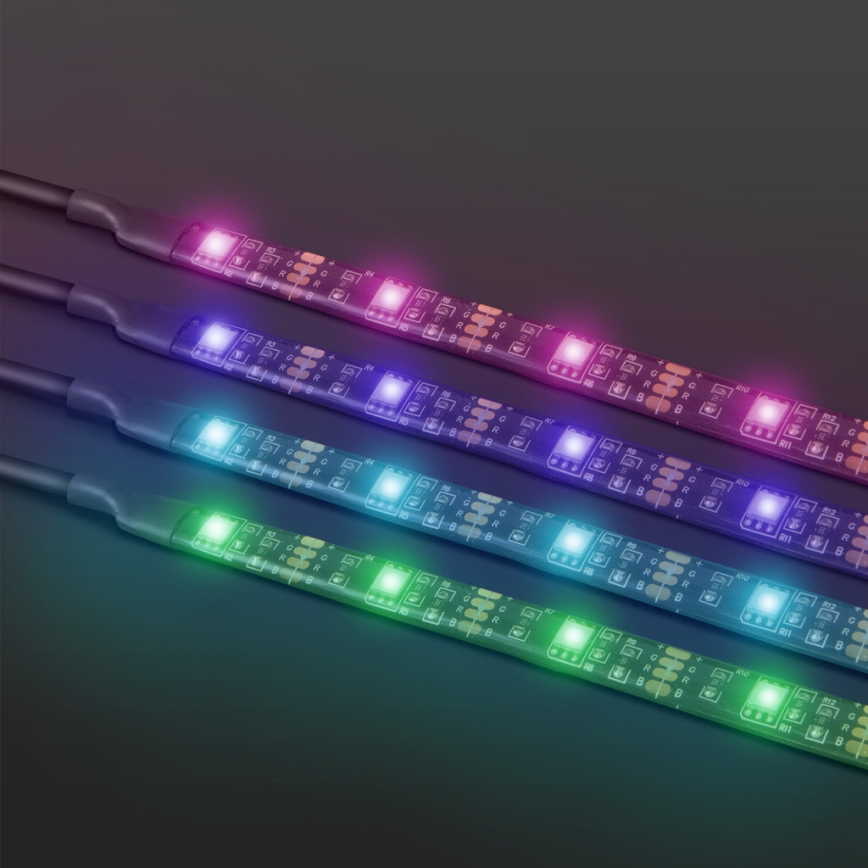 SET 4x LED RGB Dimmable strip 2x37cm 2x70cm LED/2,66/5,04W/5V IP65 + remote control