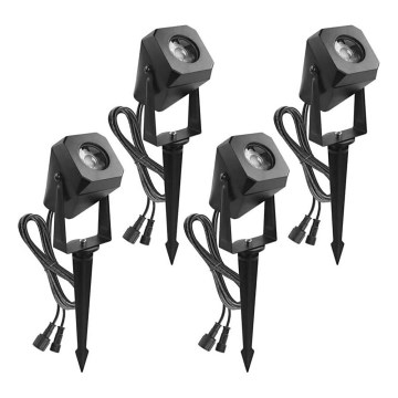 SET 4x LED RGBIC Dimmable outdoor lamp LED/7W/230V 3000-6500K IP65 Wi-Fi Tuya