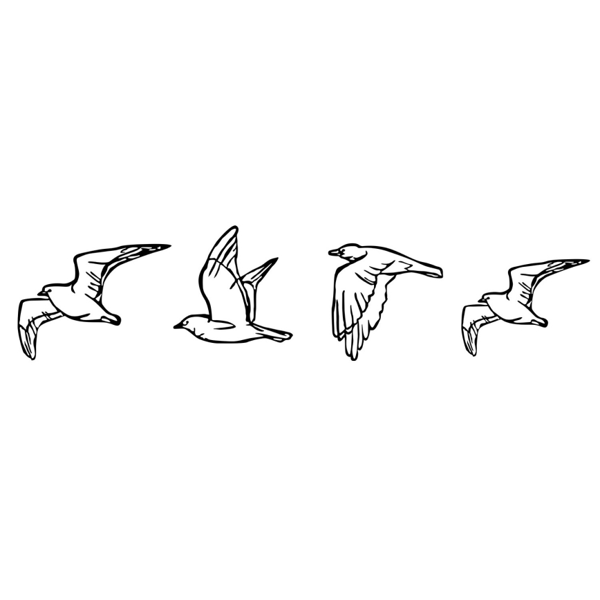 SET 4x Wall decoration birds metal