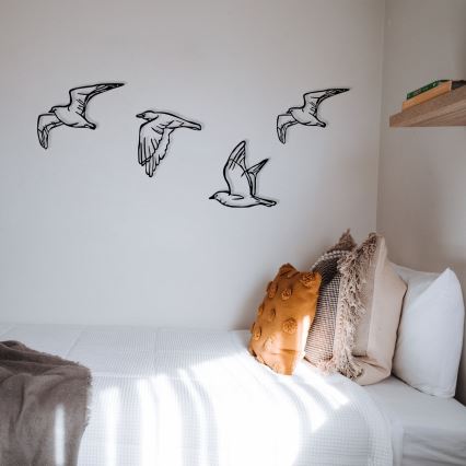 SET 4x Wall decoration birds metal