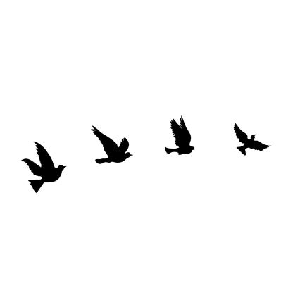SET 4x Wall decoration birds metal