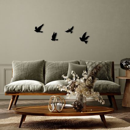SET 4x Wall decoration birds metal