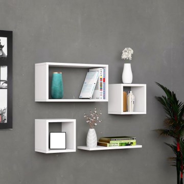 SET 4x Wall shelf BABI white