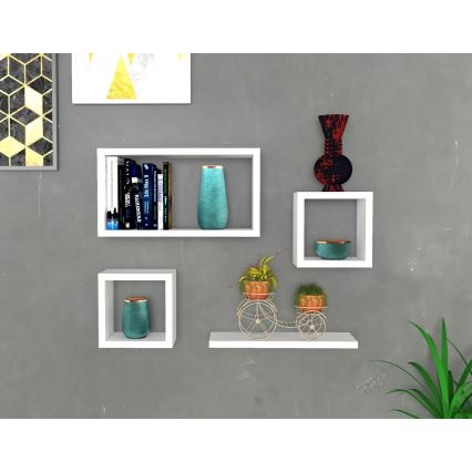 SET 4x Wall shelf BABI white
