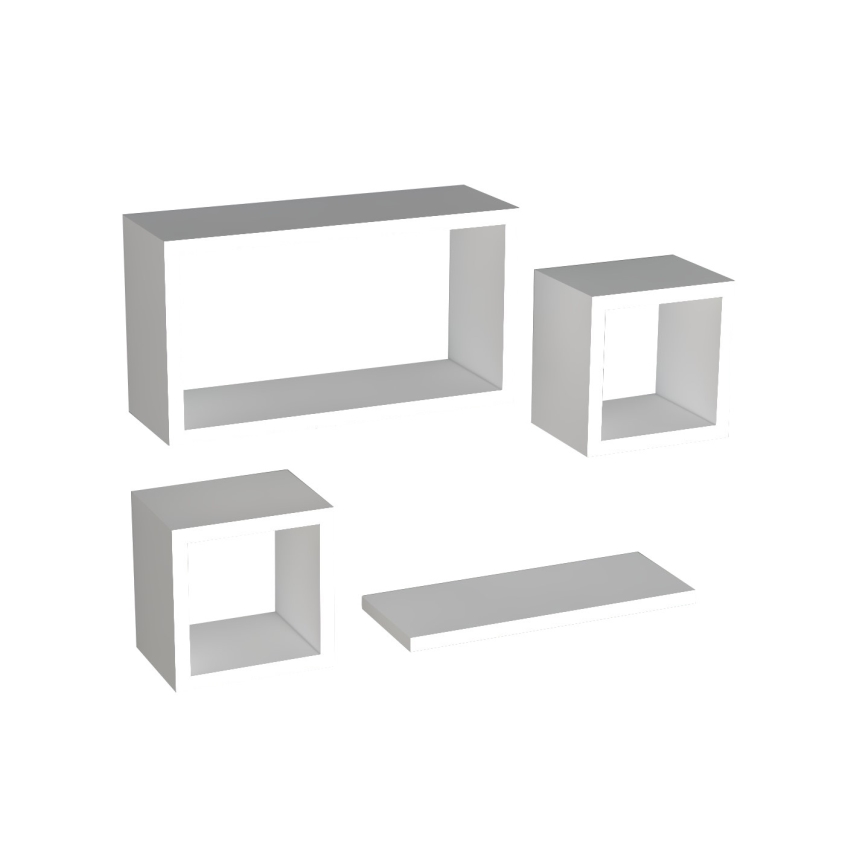 SET 4x Wall shelf BABI white