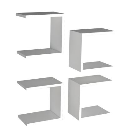 SET 4x Wall shelf BASE 30x30 cm white