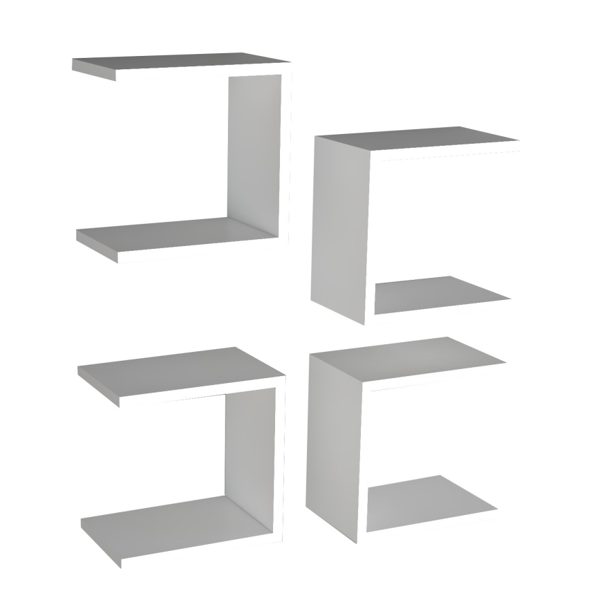 SET 4x Wall shelf BASE 30x30 cm white