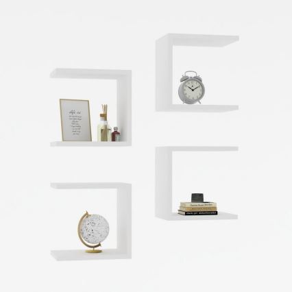SET 4x Wall shelf BASE 30x30 cm white