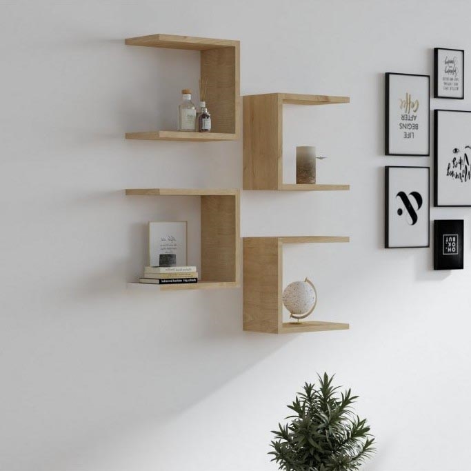 SET 4x Wall shelf BASE brown