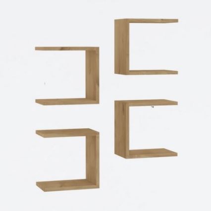 SET 4x Wall shelf BASE brown
