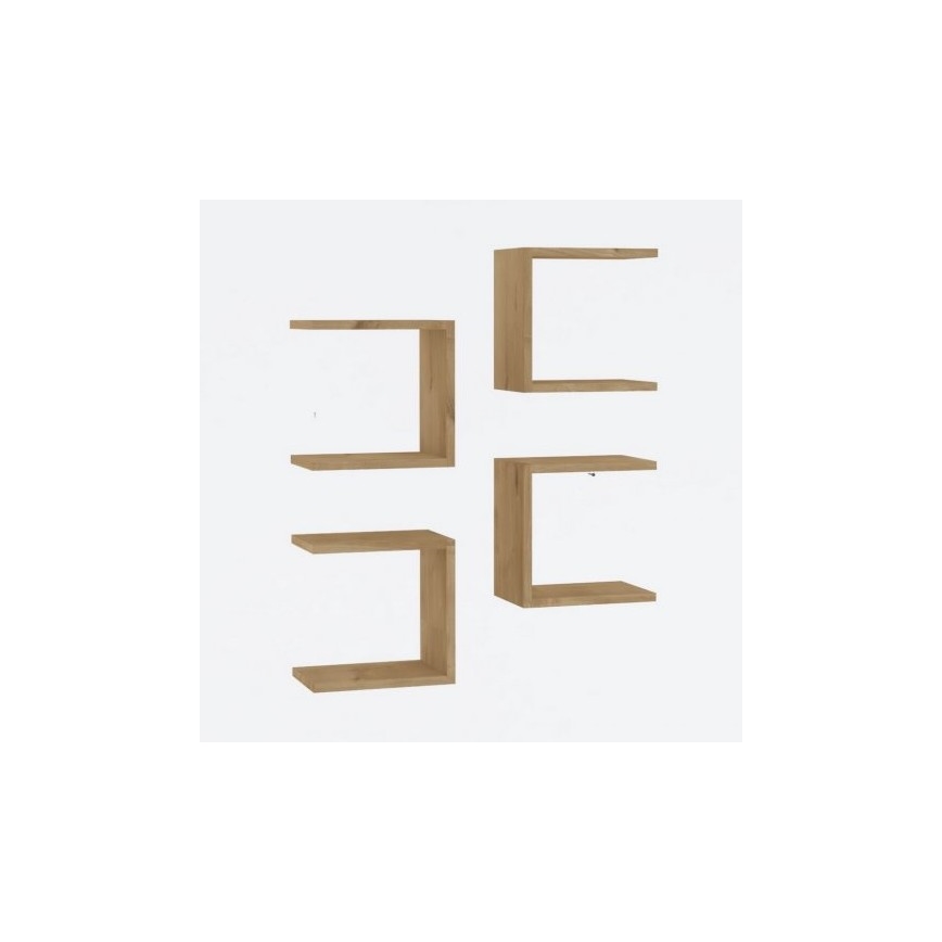 SET 4x Wall shelf BASE brown