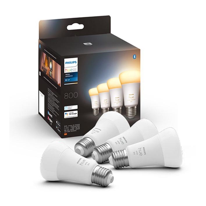 SET 4xLED Dimmable bulb Philips Hue WHITE AMBIANCE E27/6W/230V 2200-6500K