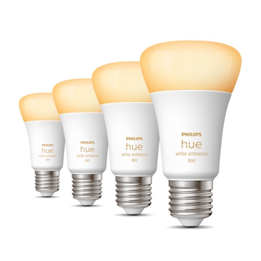 SET 4xLED Dimmable bulb Philips Hue WHITE AMBIANCE E27/6W/230V 2200-6500K