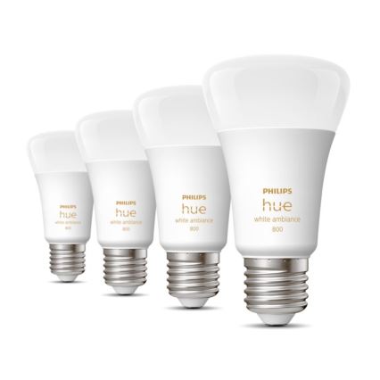 SET 4xLED Dimmable bulb Philips Hue WHITE AMBIANCE E27/6W/230V 2200-6500K