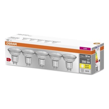 SET 5x LED Bulb PAR16 GU10/4,3W/230V 2700K 120° - Osram