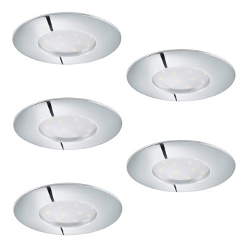 SET 5x LED Dimmable recessed light 1xLED/4,5W/230V shiny chrome