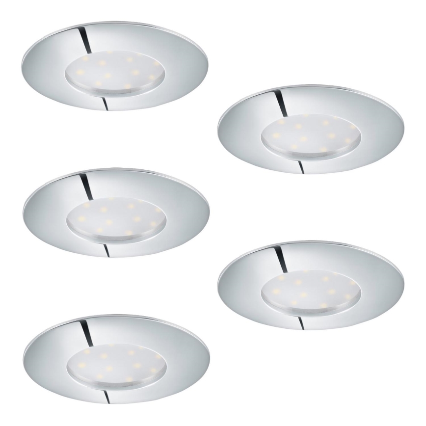 SET 5x LED Dimmable recessed light 1xLED/4,5W/230V shiny chrome