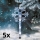 SET 5x LED Outdoor Christmas lamp LED/3xAA/cool white IP44