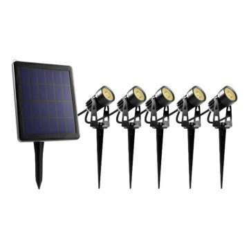 SET 5x LED Outdoor lamp with a solar panel LED/4000 mAh IP44