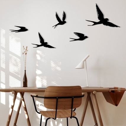 SET 5x Wall decoration birds metal