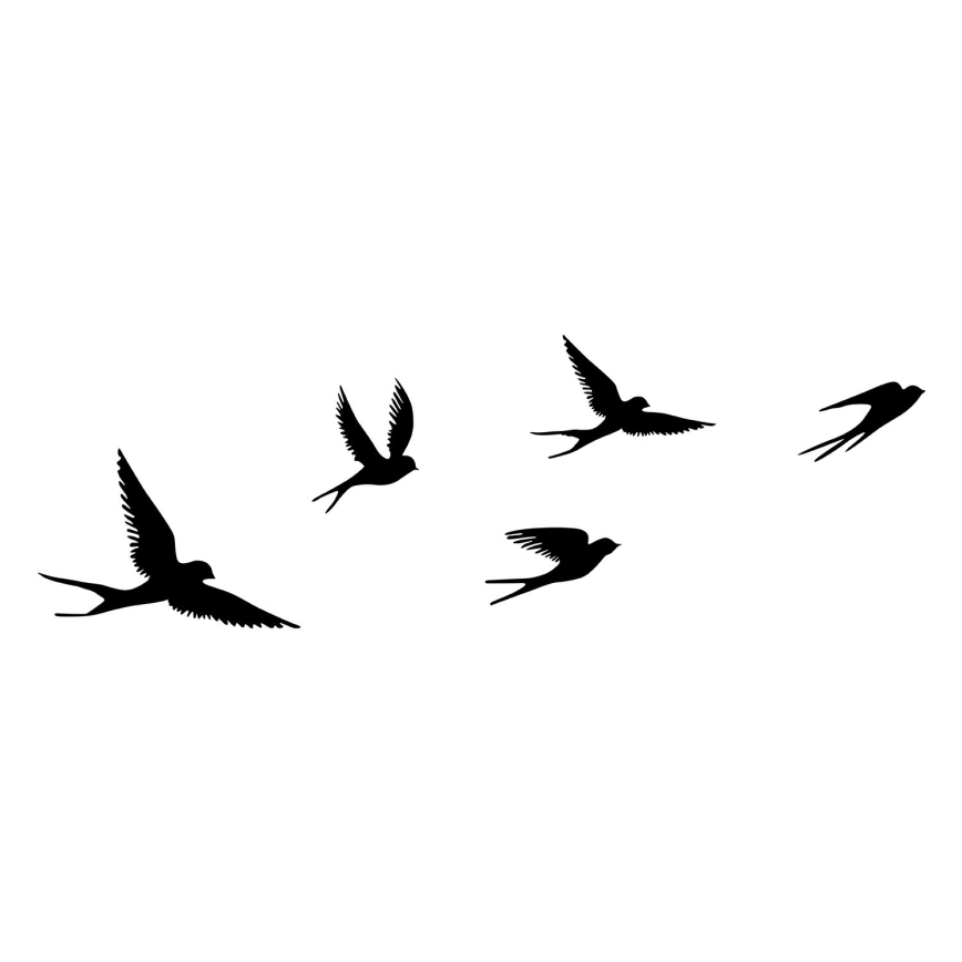 SET 5x Wall decoration birds metal