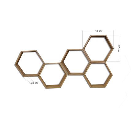 SET 5x Wall shelf 37x40 cm spruce